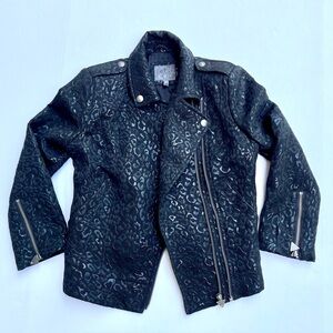 Guess Los Angeles black leopard print jacquard jacket